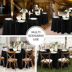 8 Pack Black Round Tablecloths 120 Inch for 48"-96" Tables in Black, alternate view 5