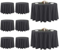 8 Pack Black Round Tablecloths, 120 Inch Stain Resistant and Wrinkle Polyester Fabric Washable Table Clothes