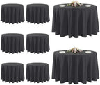 8 Pack Black Round Tablecloths, 120 Inch Stain Resistant and Wrinkle Polyester Fabric Washable Table Clothes