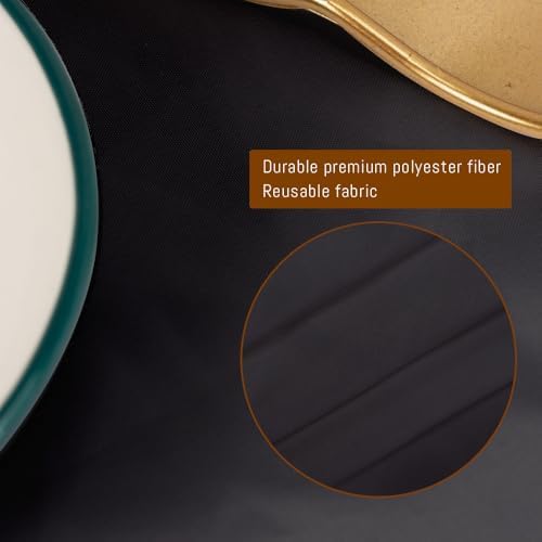 8 Pack Black Round Tablecloths, 120 Inch Stain Resistant and Wrinkle Polyester Fabric Washable Table Clothes, alternate view