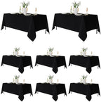 8 Pack Black Tablecloths 70x108 Inch for 6 Ft Rectangle Tables in 70x108 Inch in Black