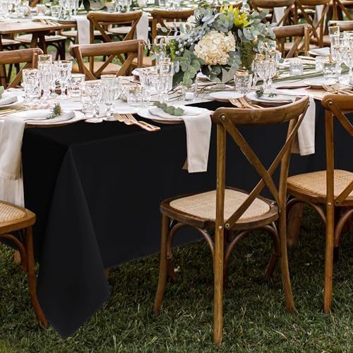 8 Pack Black Tablecloths 70x108 Inch for 6 Ft Rectangle Tables in 70x108 Inch in Black, alternate view 2
