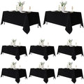8 Pack Black Tablecloths 70x120 Inch for 6-8 Ft Rectangle Tables in 70x120 Inch in Black