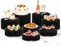 8 Pack Buffet Risers Display Stands, Foldable Food Risers for Buffet Table, Tall Cake Cupcake Stands, Cardboard