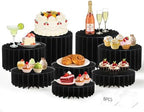 8 Pack Buffet Risers Display Stands, Foldable Food Risers for Buffet Table, Tall Cake Cupcake Stands, Cardboard