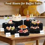 8 Pack Buffet Risers Display Stands, Foldable Food Risers for Buffet Table, Tall Cake Cupcake Stands, Cardboard, alternate