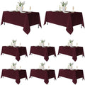 8 Pack Burgundy Tablecloths 70x120 Inch for 6-8 Ft Rectangle Tables in 70x120 Inch in Burgundy