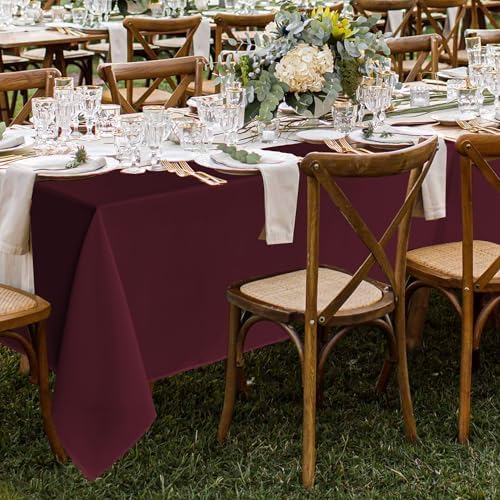 8 Pack Burgundy Tablecloths 70x120 Inch for 6-8 Ft Rectangle Tables in 70x120 Inch in Burgundy, alternate view 6