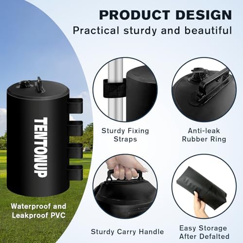 8 Pack Canopy Water Weight Bag, 440 LBS Water Tent Weights Set of 8 Leg Weights for Gazebo, Pop Up Canopy, alternate view 5
