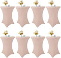 8 Pack Cocktail Table Covers 32x43 Inch Fitted Stretch Spandex Square Corners Fushia Table Cover High Top