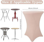 8 Pack Cocktail Table Covers 32x43 Inch Fitted Stretch Spandex Square Corners Fushia Table Cover High Top, alternate view 2