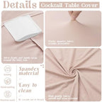 8 Pack Cocktail Table Covers 32x43 Inch Fitted Stretch Spandex Square Corners Fushia Table Cover High Top, alternate view 3