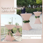 8 Pack Cocktail Table Covers 32x43 Inch Fitted Stretch Spandex Square Corners Fushia Table Cover High Top, alternate view 6