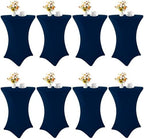 8 Pack Cocktail Table Covers 32x43 Inch Fitted Stretch Spandex Square Corners Table Cover High Top Cocktail
