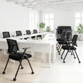 8 Pack Conference Room Chairs with Paddle Folding Office Chair Foldable Desk Chair Mesh Back and Arms for