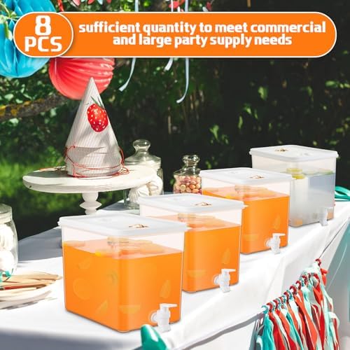8 Pack Drink Dispenser for Fridge with Spigot, 2 Gallon, alternate view 2