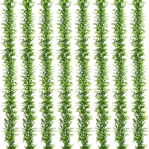 8 Pack Eucalyptus Garland 48Ft Fake Vines Artificial Greenery Garland