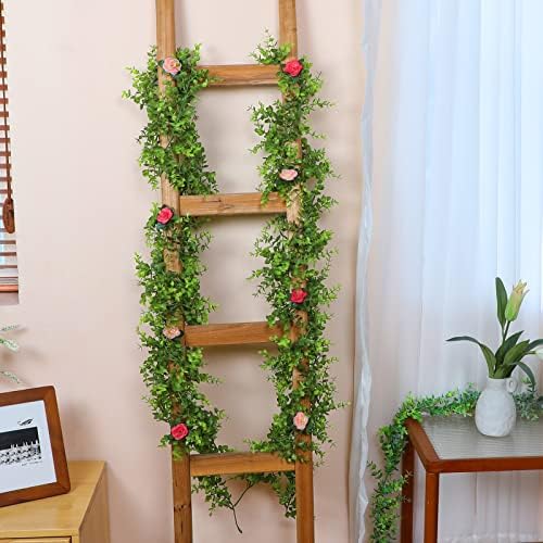 8 Pack Eucalyptus Garland 48Ft Fake Vines Artificial Greenery Garland, alternate view 6