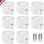 8 Pack Fairy Lights Battery Operated Twinkle Lights Remote Cool White in Cool White