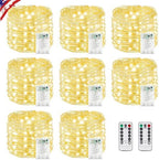 8 Pack Fairy Lights Battery Operated Twinkle Lights Remote Warm White in Warm White