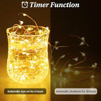 8 Pack Fairy Lights Battery Operated Twinkle Lights Remote Warm White in Warm White, alternate view 2