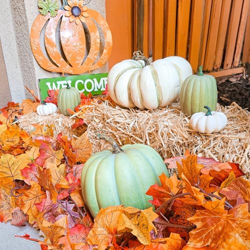 8 Pack Fall Leaf Garland, Hanging Fall Vines Autumn Garland Artificial Maple Fall Leaves Thanksgiving Decor for, alternate