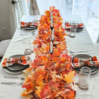 8 Pack Fall Leaf Garland, Hanging Fall Vines Autumn Garland Artificial Maple Fall Leaves Thanksgiving Decor for, alternate