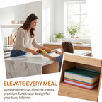 8 Pack Fast Food Serving Tray, 15 by 10-Inch in 15"L x 10"W x 1"H in Purple, Orange, Beige, Dark Green, Rosy, alternate view
