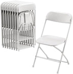 8 Pack Folding Chair, 300lb Capacity, Plastic Portable Commercial Chair Seat with Steel Frame for Party Office
