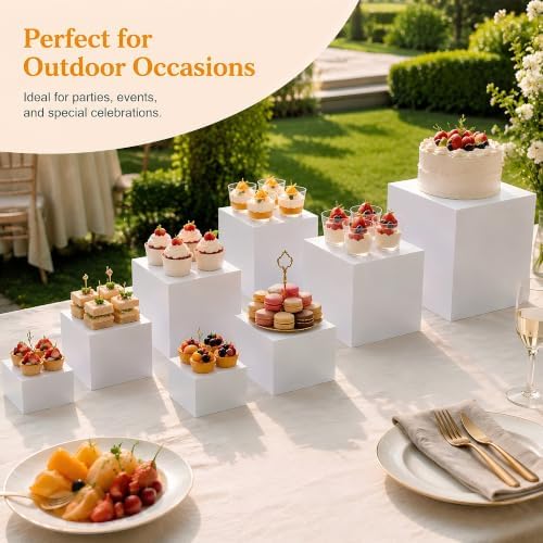 8 Pack, Food Display Stands for Dessert Table in White, alternate view 2
