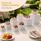 8 Pack, Food Display Stands for Dessert Table in White, alternate view 2