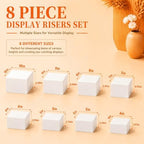 8 Pack, Food Display Stands for Dessert Table in White, alternate view 3