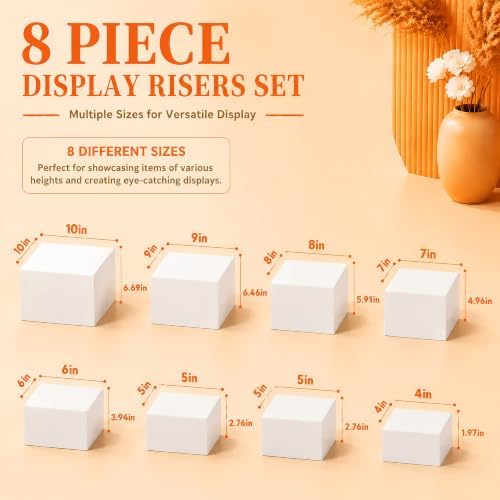 8 Pack, Food Display Stands for Dessert Table in White, alternate view 3