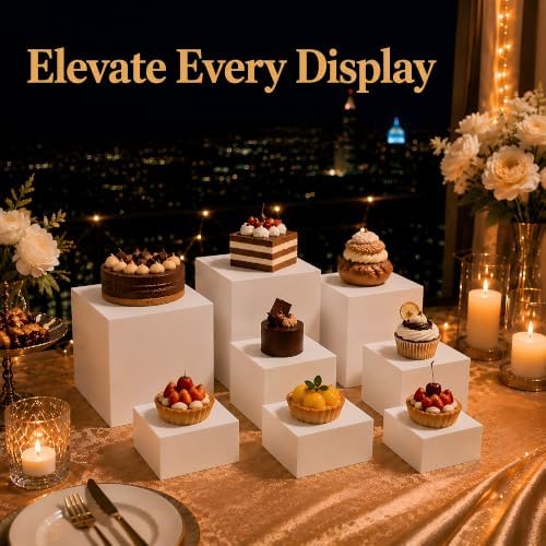 8 Pack, Food Display Stands for Dessert Table in White, alternate view 4