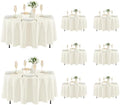 8 Pack Ivory Round Tablecloths 70 Inch for 36"-48" Tables in Ivory