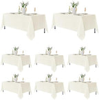 8 Pack Ivory Tablecloths 60x102 Inch for 6 Ft Rectangle Tables in 60x102 Inch in Ivory
