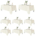 8 Pack Ivory Tablecloths 70x120 Inch for 6-8 Ft Rectangle Tables in 70x120 Inch in Ivory