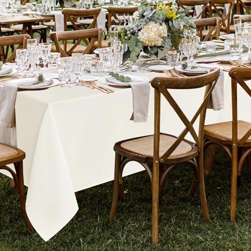8 Pack Ivory Tablecloths 70x120 Inch for 6-8 Ft Rectangle Tables in 70x120 Inch in Ivory, alternate view 2