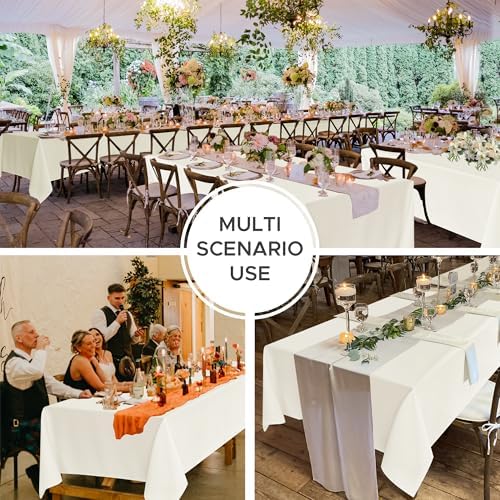 8 Pack Ivory Tablecloths 70x120 Inch for 6-8 Ft Rectangle Tables in 70x120 Inch in Ivory, alternate view 4