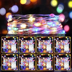 8 Pack LED Fairy Lights Battery Operated 20FT 60 LEDs Silver Wire String Lights Twinkle Lights Starry Fairy