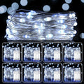 8 Pack LED Fairy Lights Battery Operated 20FT 60 LEDs Silver Wire String Lights Twinkle Lights Starry Fairy