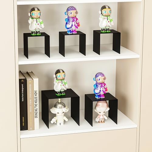 8 Pack Metal Black Riser Square Display Stand For Cupcakes, Arts and Crafts (8P-5INCH) in Black, alternate view 3