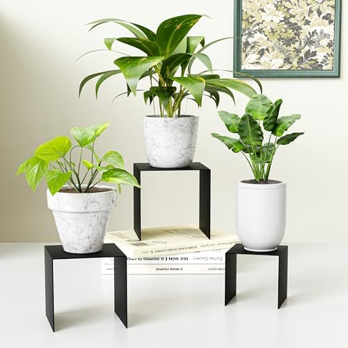 8 Pack Metal Black Riser Square Display Stand For Cupcakes, Arts and Crafts (8P-5INCH) in Black, alternate view 5