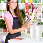 8 Pack Modern Round Vases Flower Buckets, 9.84 Inch Plastic Floral Flower Vases for Centerpieces Floral Display, alternate