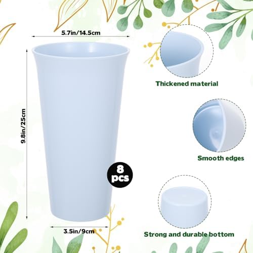8 Pack Modern Round Vases Flower Buckets, 9.84 Inch Plastic Floral Flower Vases for Centerpieces Floral Display, alternate