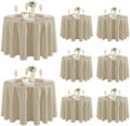 8 Pack Nature Tablecloths 120 Inch Round for 48"-96" Tables in Nature