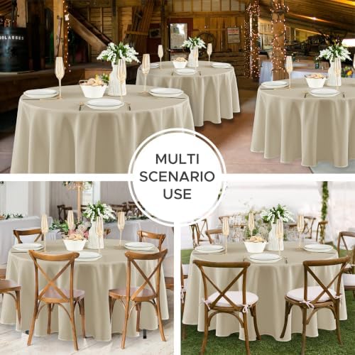 8 Pack Nature Tablecloths 120 Inch Round for 48"-96" Tables in Nature, alternate view 6