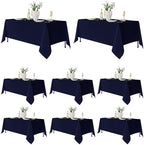 8 Pack Navy Tablecloths 70x120 Inch for 6-8 Ft Rectangle Tables in 70x120 Inch in Navy
