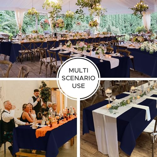 8 Pack Navy Tablecloths 70x120 Inch for 6-8 Ft Rectangle Tables in 70x120 Inch in Navy, alternate view 5