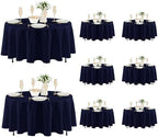 8 Pack Navy Tablecloths 84 Inch Round for 36"-60" Tables in Navy